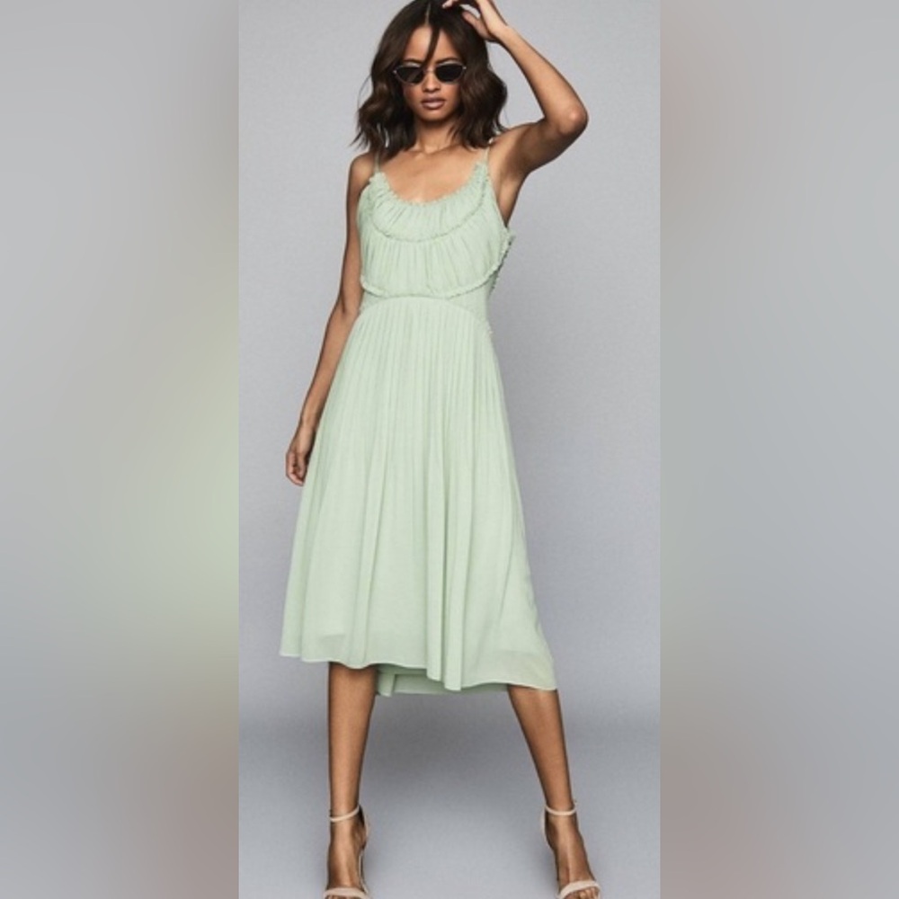 Reiss Light Green Midi Dress